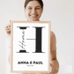 Minimalistisches Poster "HOME" in schwarz weiß mit Namen Little Mathilda Little Mathilda Poster