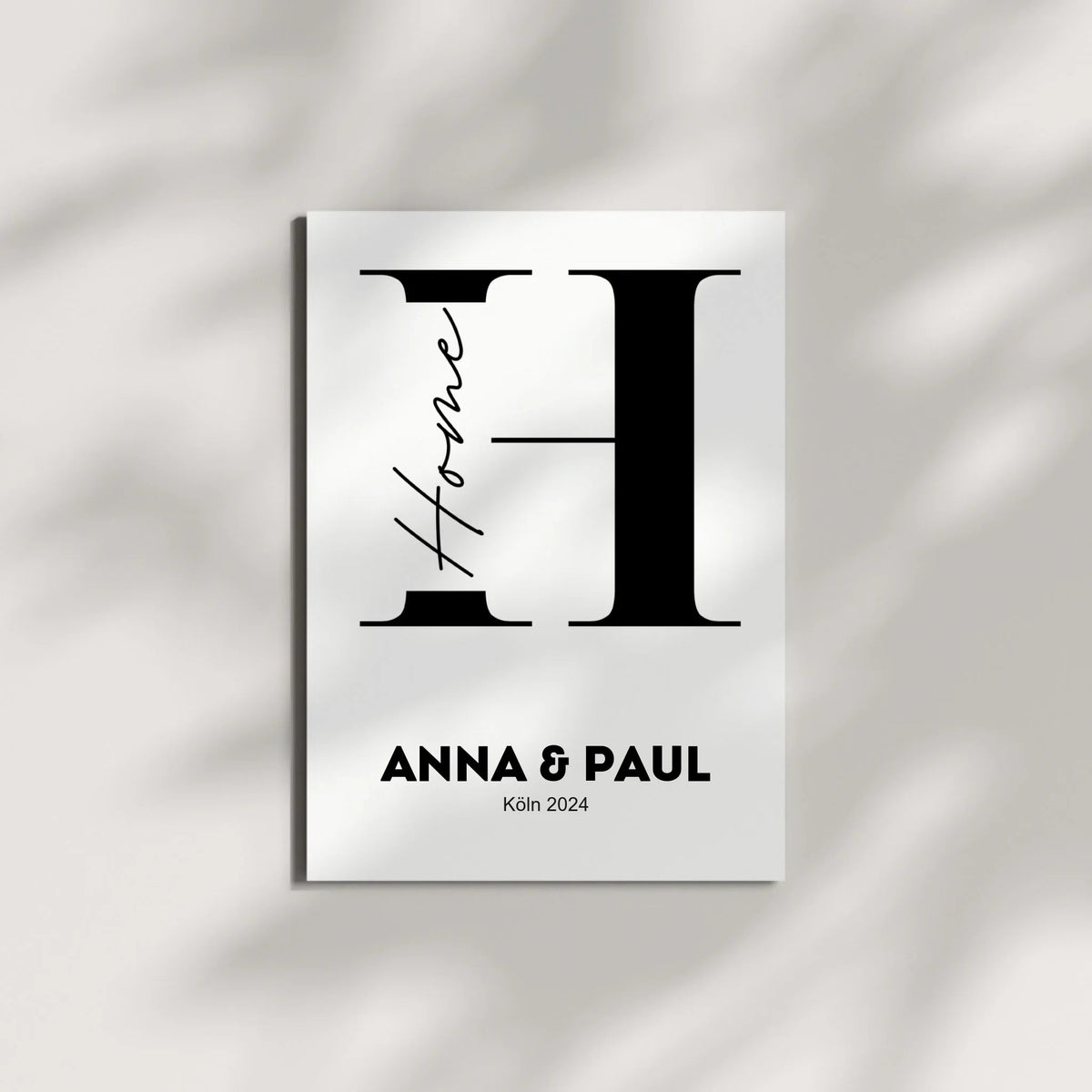 Minimalistisches Poster "HOME" in schwarz weiß mit Namen Little Mathilda Little Mathilda Poster