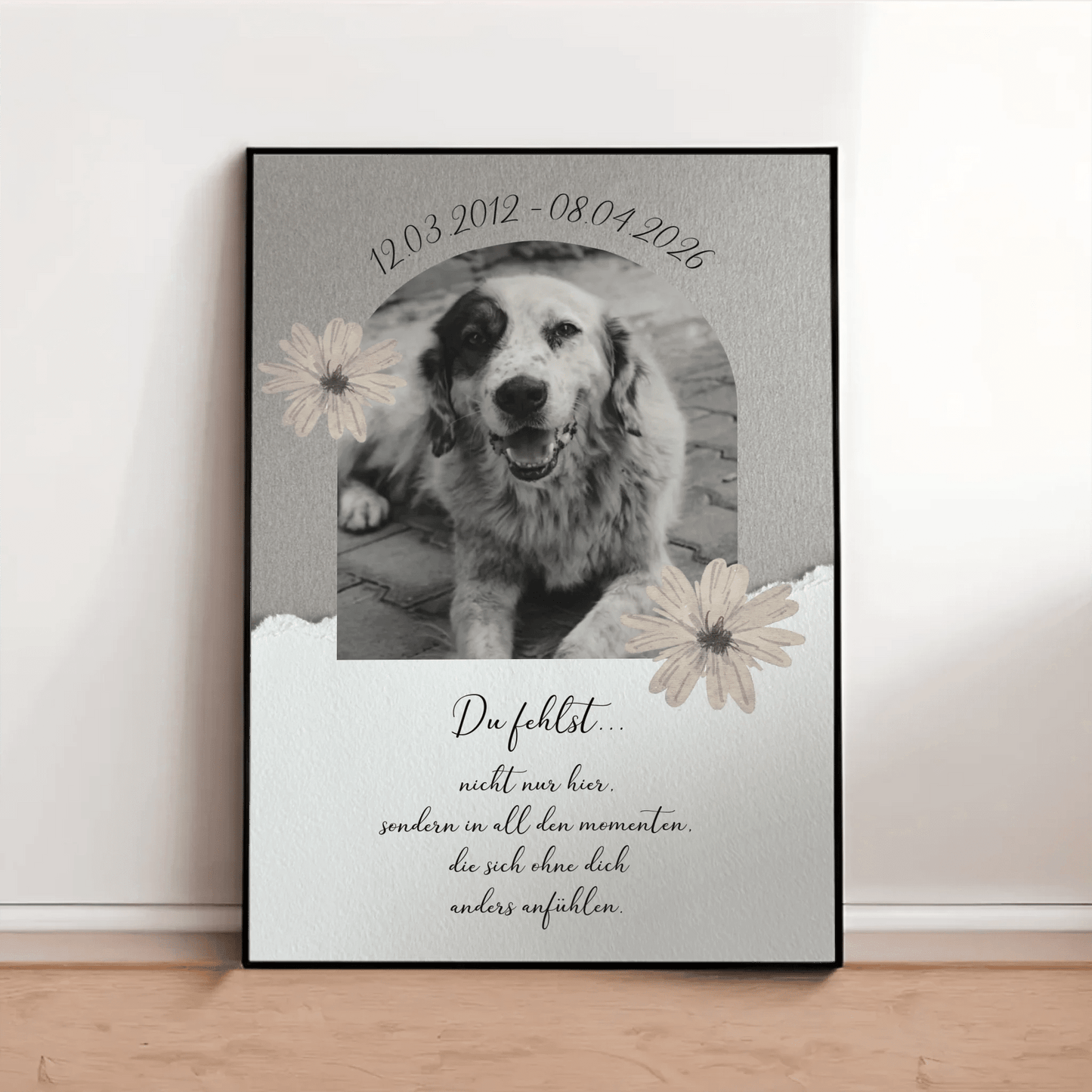 Personalisiertes Poster Hund als Erinnerung - Andenken an verstorbenen Hund mit Rahmen Little Mathilda Little Mathilda Poster mit Rahmen
