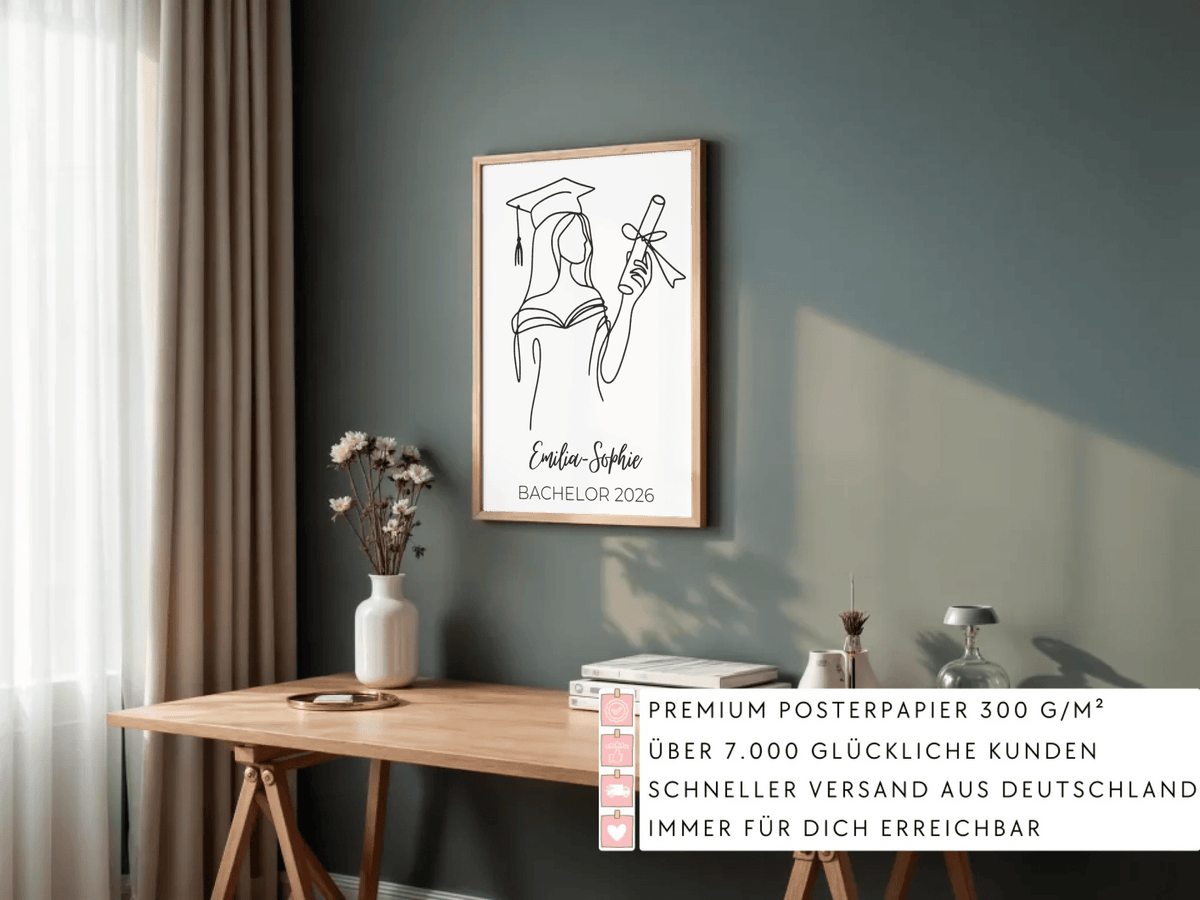 Personalisierte Abschluss-Poster 2026 mit Namen – Geschenk zum Schulabschluss Little Mathilda Little Mathilda Poster