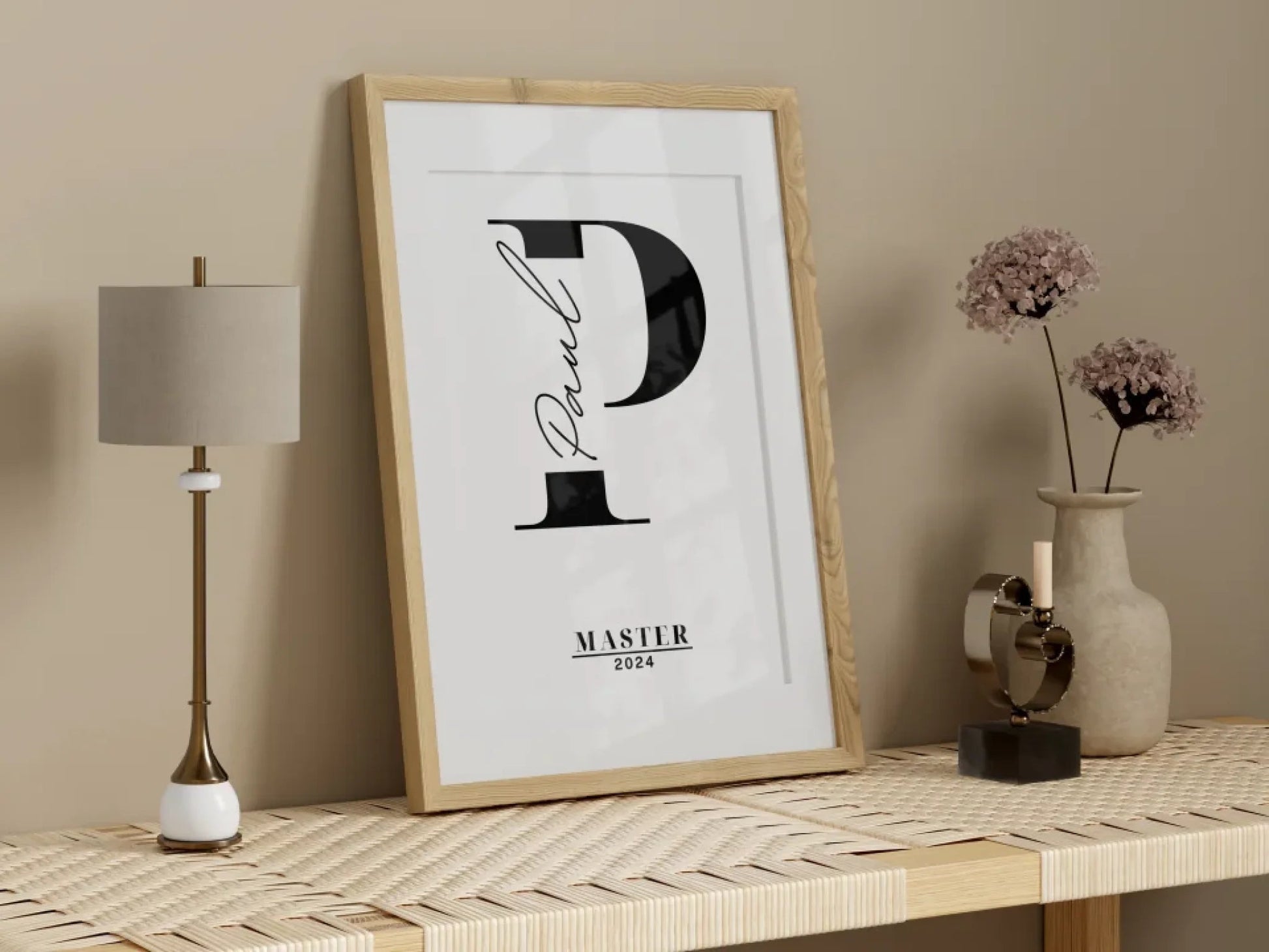 Bachelor Geschenk Abschlussposter personalisiert