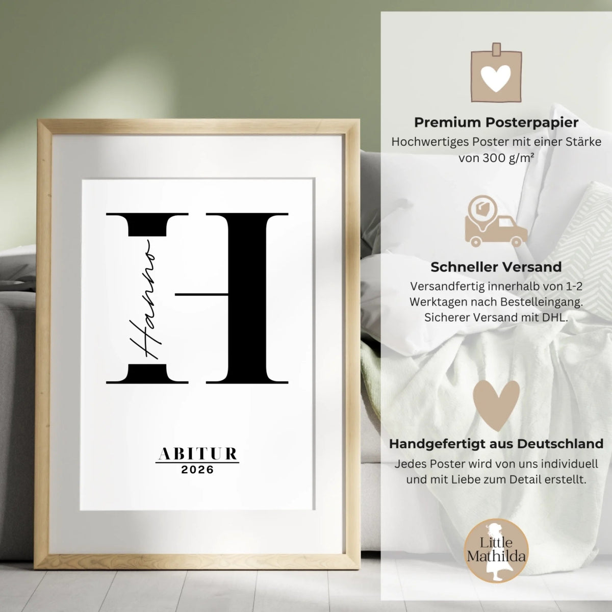 Personalisiertes Abschluss-Poster mit Namen – Geschenk zum Schulabschluss Little Mathilda Little Mathilda Poster