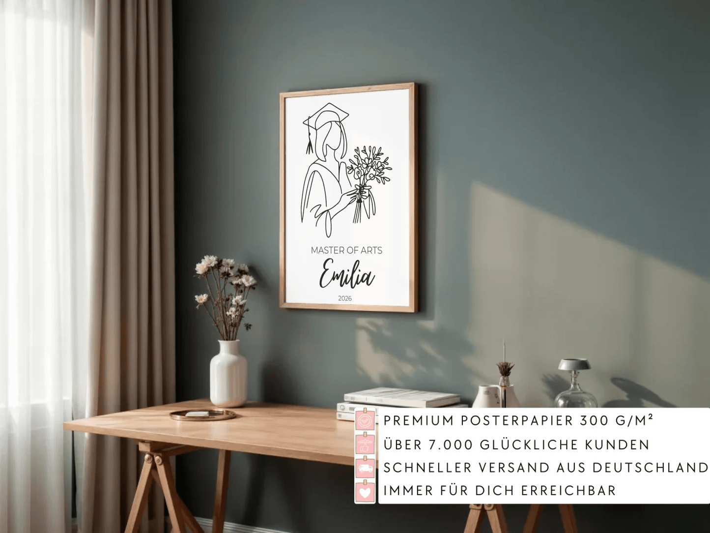 Personalisiertes Abschlussposter 2026 mit Name, Abschluss & Jahr Little Mathilda Little Mathilda Poster