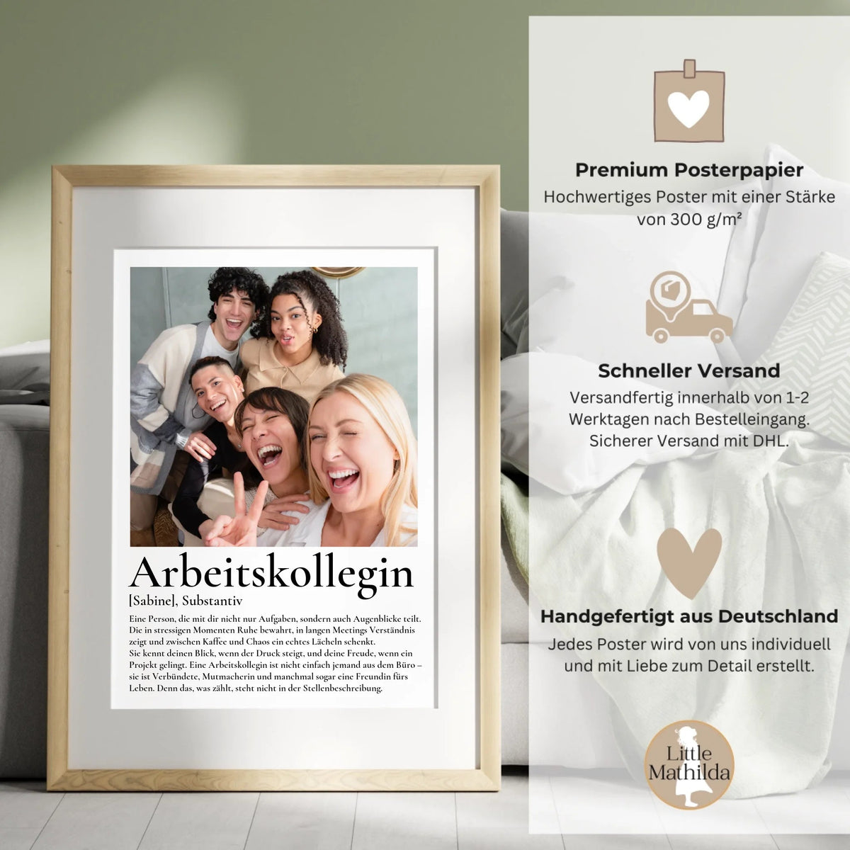 Personalisiertes Definitionsposter - Arbeitskollegin mit Wunschfoto Little Mathilda Little Mathilda Poster