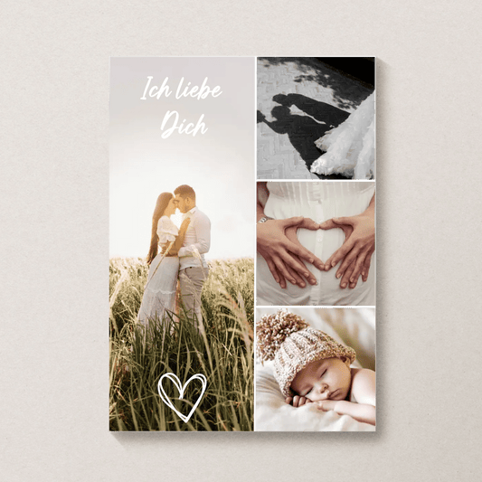 Personalisiertes Familienposter „Ich liebe dich“ – 4 Wunschfotos Little Mathilda Little Mathilda Poster