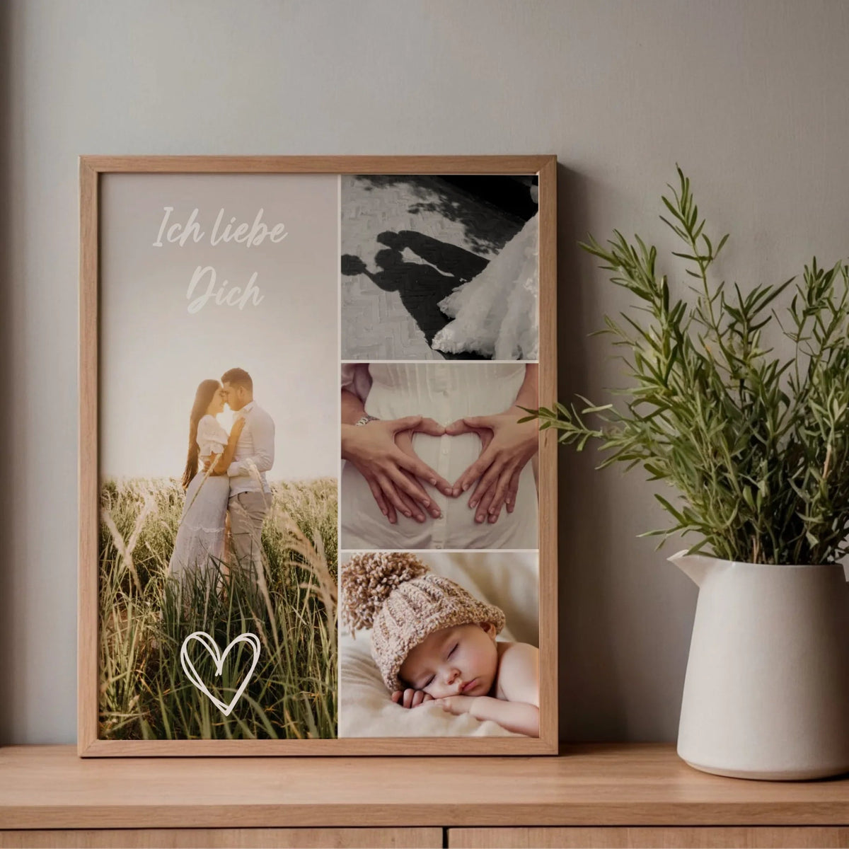 Personalisiertes Familienposter „Ich liebe dich“ – 4 Wunschfotos Little Mathilda Little Mathilda Poster