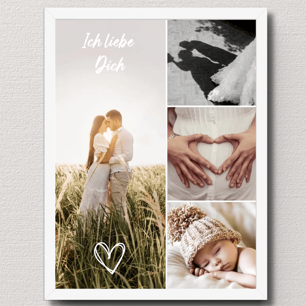 Personalisiertes Familienposter „Ich liebe dich“ – 4 Wunschfotos Little Mathilda Little Mathilda Poster
