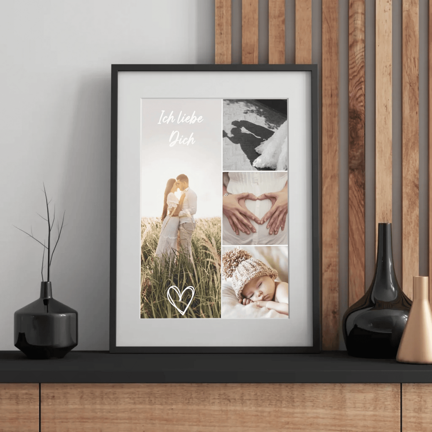 Personalisiertes Familienposter „Ich liebe dich“ – 4 Wunschfotos Little Mathilda Little Mathilda Poster