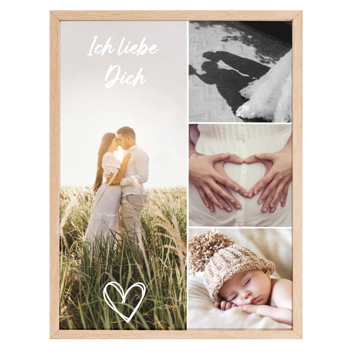 Personalisiertes Familienposter „Ich liebe dich“ – 4 Wunschfotos Little Mathilda Little Mathilda Poster