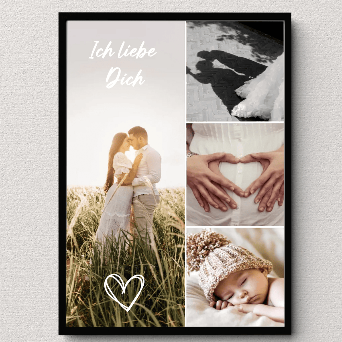 Personalisiertes Familienposter „Ich liebe dich“ – 4 Wunschfotos Little Mathilda Little Mathilda Poster