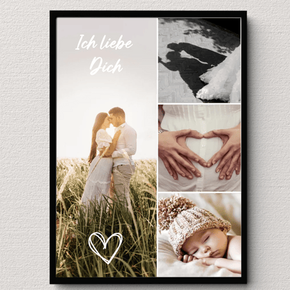Personalisiertes Familienposter „Ich liebe dich“ – 4 Wunschfotos Little Mathilda Little Mathilda Poster