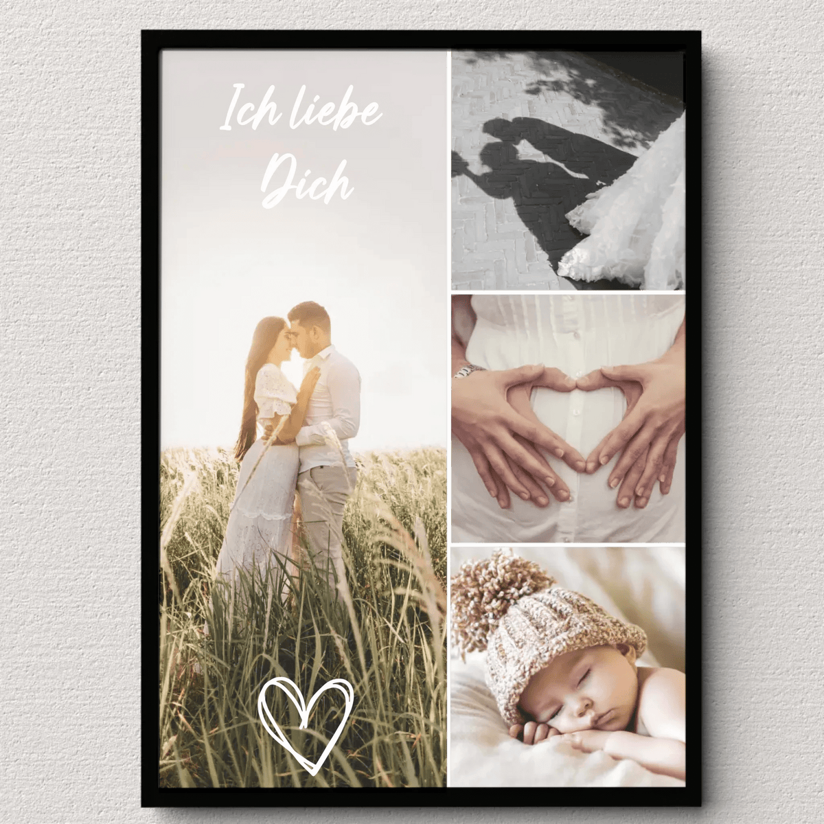 Personalisiertes Familienposter „Ich liebe dich“ – 4 Wunschfotos Little Mathilda Little Mathilda Poster