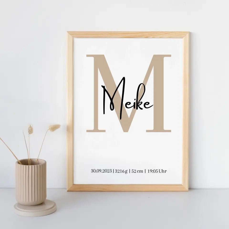 Personalisiertes Geburtsposter - Geburtsanzeiger Little Mathilda Little Mathilda Poster