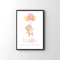 Personalisiertes Geburtsposter mit Bär, Luftballons und Geburtsdaten Little Mathilda Little Mathilda Poster