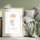 Personalisiertes Geburtsposter mit Bär, Luftballons und Geburtsdaten Little Mathilda Little Mathilda Poster