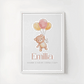 Personalisiertes Geburtsposter mit Bär, Luftballons und Geburtsdaten Little Mathilda Little Mathilda Poster