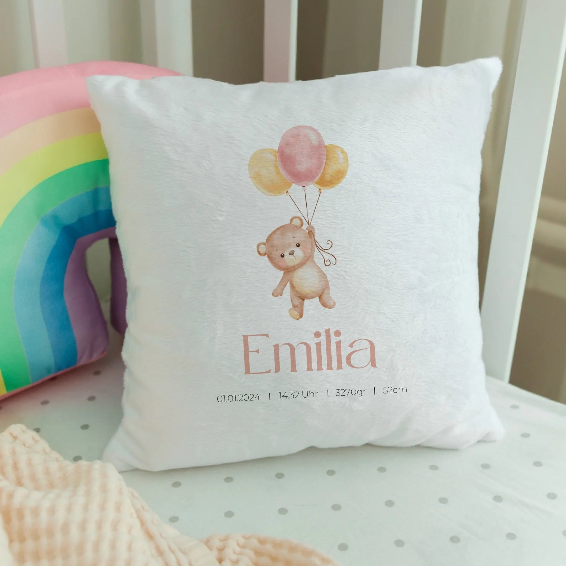 Personalisiertes Geburtsposter mit Bär, Luftballons und Geburtsdaten Little Mathilda Little Mathilda Poster