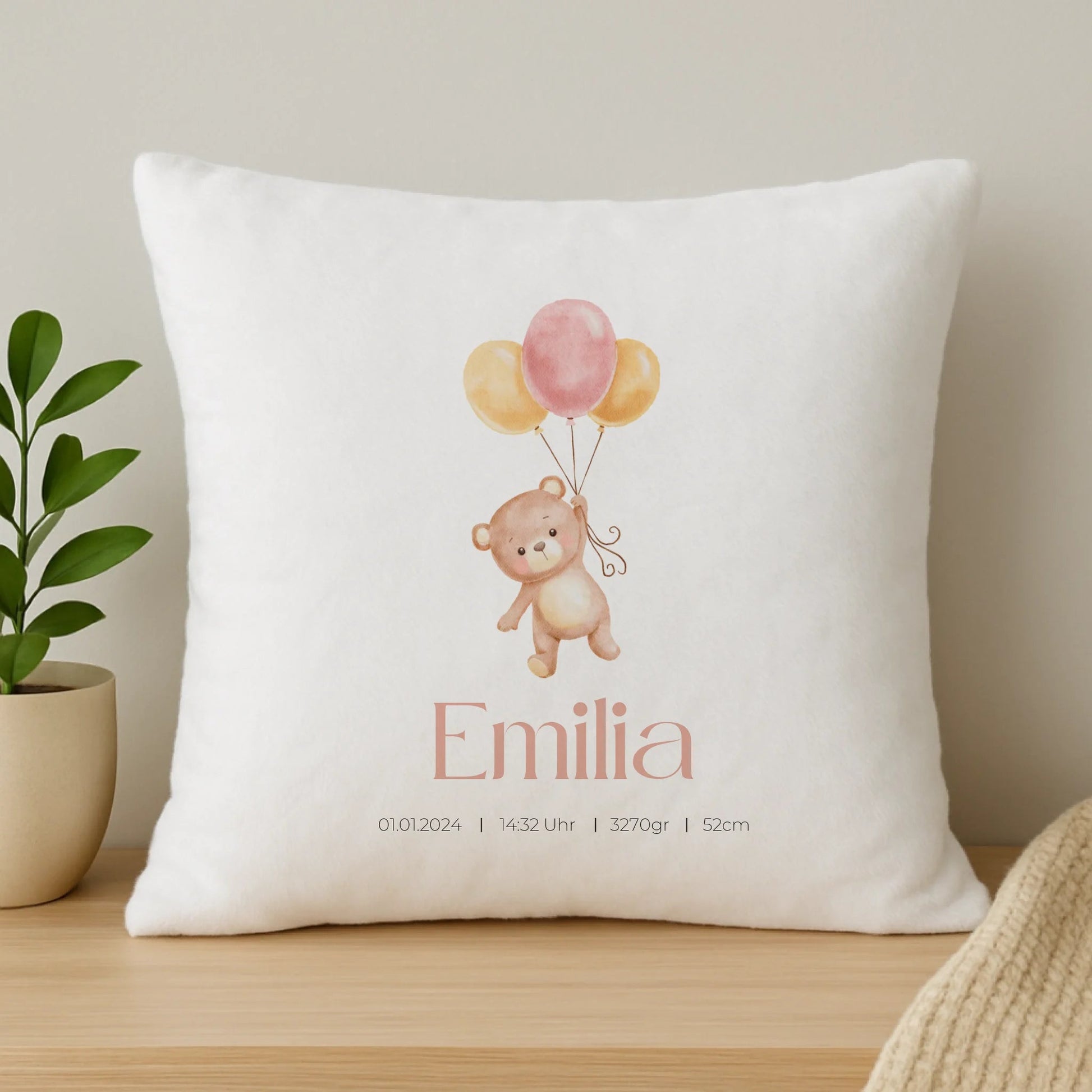 Personalisiertes Geburtsposter mit Bär, Luftballons und Geburtsdaten Little Mathilda Little Mathilda Poster