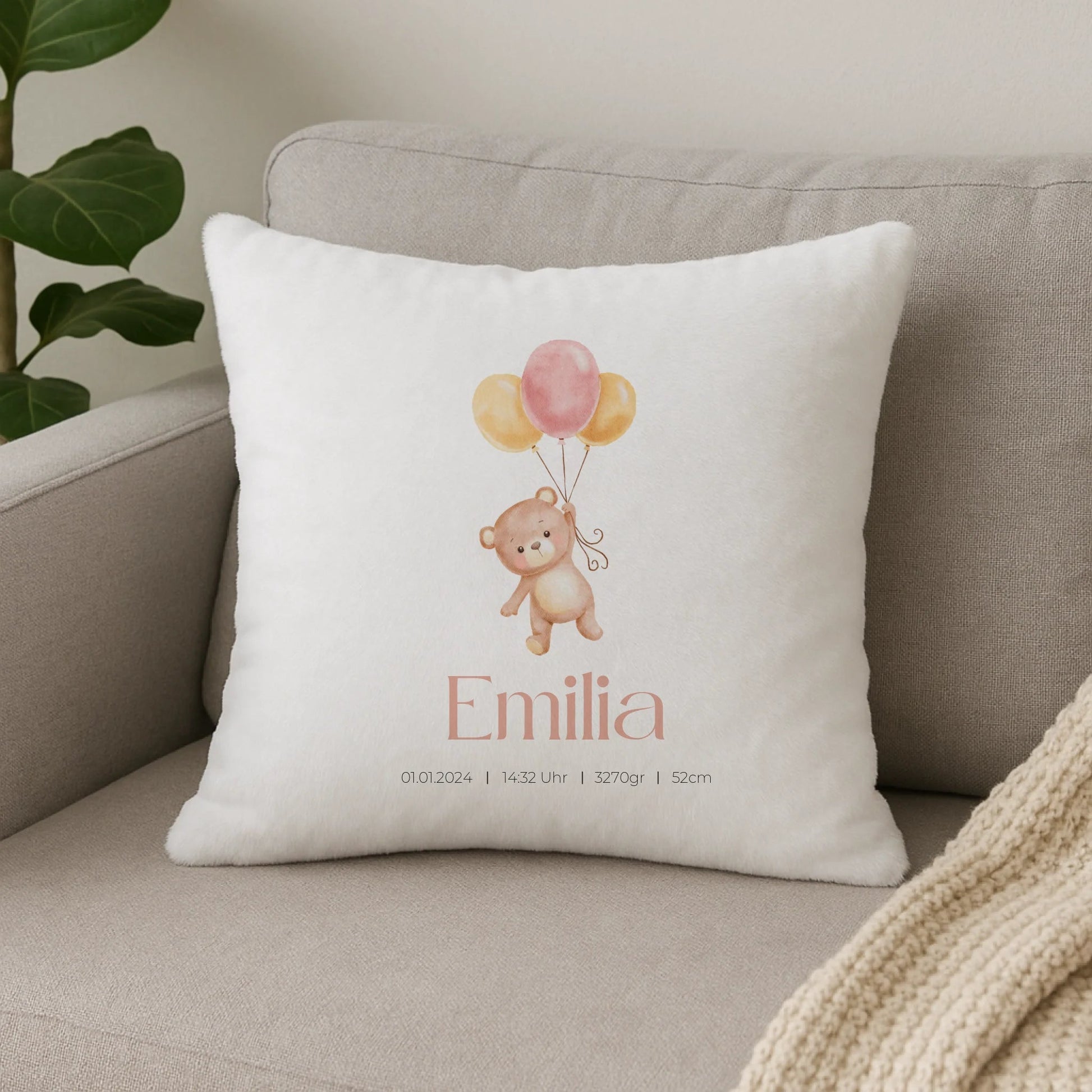 Personalisiertes Geburtsposter mit Bär, Luftballons und Geburtsdaten Little Mathilda Little Mathilda Poster