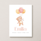 Personalisiertes Geburtsposter mit Bär, Luftballons und Geburtsdaten Little Mathilda Little Mathilda Poster