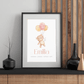 Personalisiertes Geburtsposter mit Bär, Luftballons und Geburtsdaten Little Mathilda Little Mathilda Poster