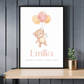 Personalisiertes Geburtsposter mit Bär, Luftballons und Geburtsdaten Little Mathilda Little Mathilda Poster