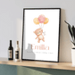 Personalisiertes Geburtsposter mit Bär, Luftballons und Geburtsdaten Little Mathilda Little Mathilda Poster