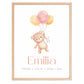 Personalisiertes Geburtsposter mit Bär, Luftballons und Geburtsdaten Little Mathilda Little Mathilda Poster