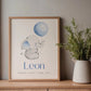 Personalisiertes Geburtsposter mit Elefant, Luftballon und Geburtsdaten Little Mathilda Little Mathilda Poster