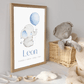 Personalisiertes Geburtsposter mit Elefant, Luftballon und Geburtsdaten Little Mathilda Little Mathilda Poster