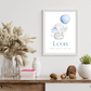 Personalisiertes Geburtsposter mit Elefant, Luftballon und Geburtsdaten Little Mathilda Little Mathilda Poster