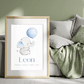 Personalisiertes Geburtsposter mit Elefant, Luftballon und Geburtsdaten Little Mathilda Little Mathilda Poster