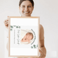Personalisiertes Geburtsposter mit Foto & Geburtsdaten – Eukalyptus Design fürs Kinderzimmer Little Mathilda Little Mathilda Poster