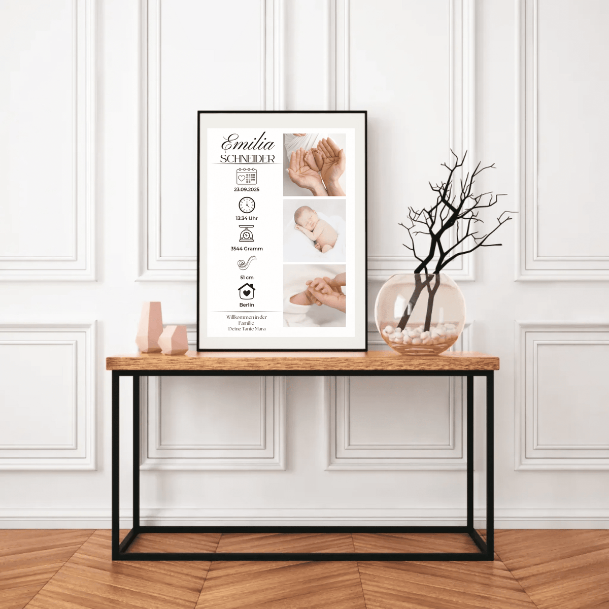 Personalisiertes Geburtsposter mit Fotos Personalisiertes Geburtsposter mit Fotos– inkl. Namen & Geburtsdaten Little Mathilda Little Mathilda Poster
