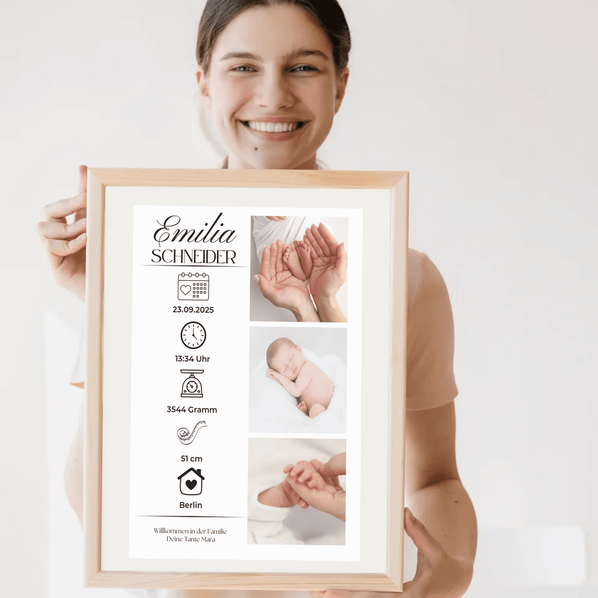 Personalisiertes Geburtsposter mit Fotos Personalisiertes Geburtsposter mit Fotos– inkl. Namen & Geburtsdaten Little Mathilda Little Mathilda Poster