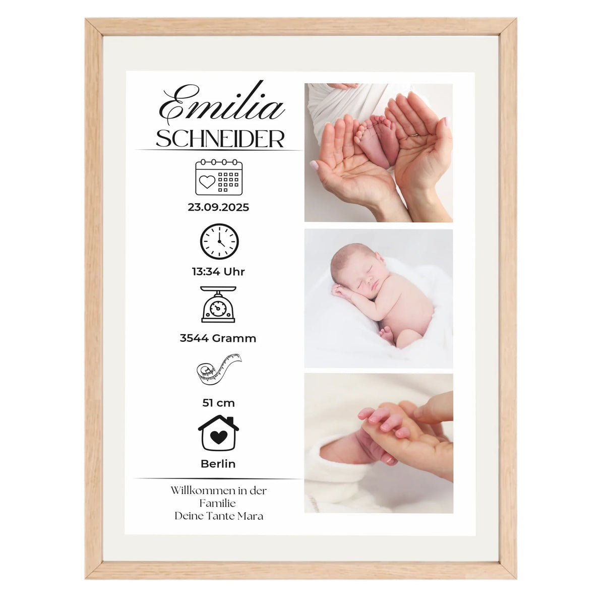 Personalisiertes Geburtsposter mit Fotos Personalisiertes Geburtsposter mit Fotos– inkl. Namen & Geburtsdaten Little Mathilda Little Mathilda Poster