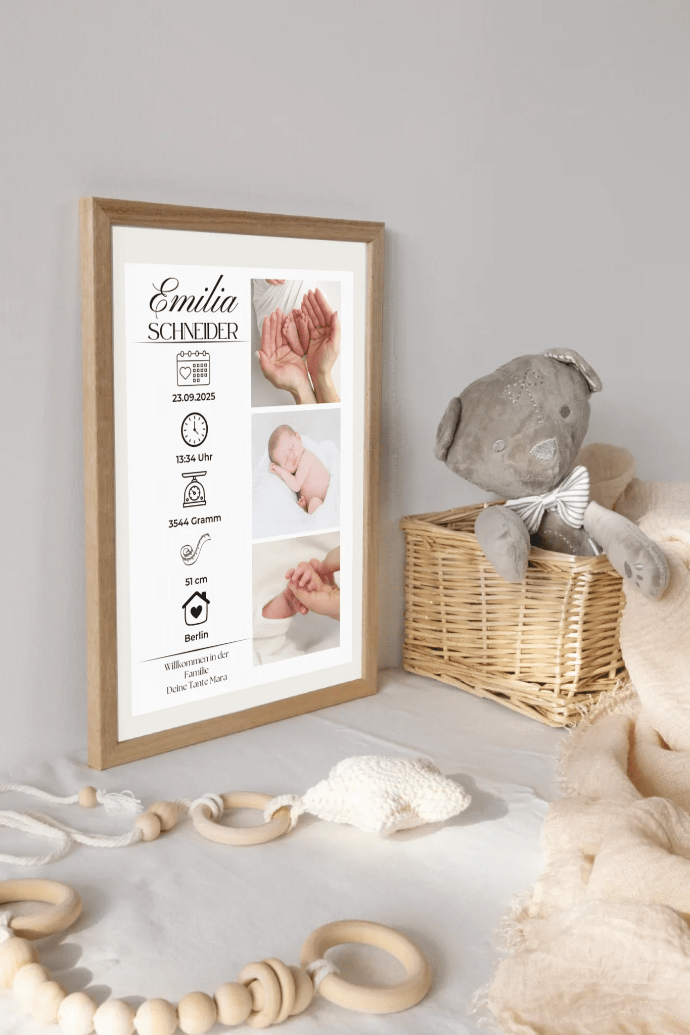 Personalisiertes Geburtsposter mit Fotos Personalisiertes Geburtsposter mit Fotos– inkl. Namen & Geburtsdaten Little Mathilda Little Mathilda Poster