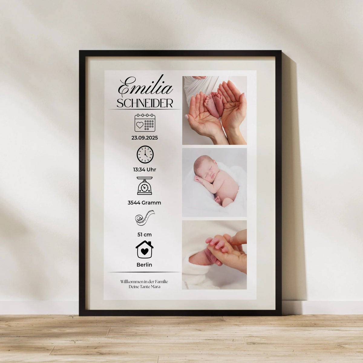 Personalisiertes Geburtsposter mit Fotos Personalisiertes Geburtsposter mit Fotos– inkl. Namen & Geburtsdaten Little Mathilda Little Mathilda Poster