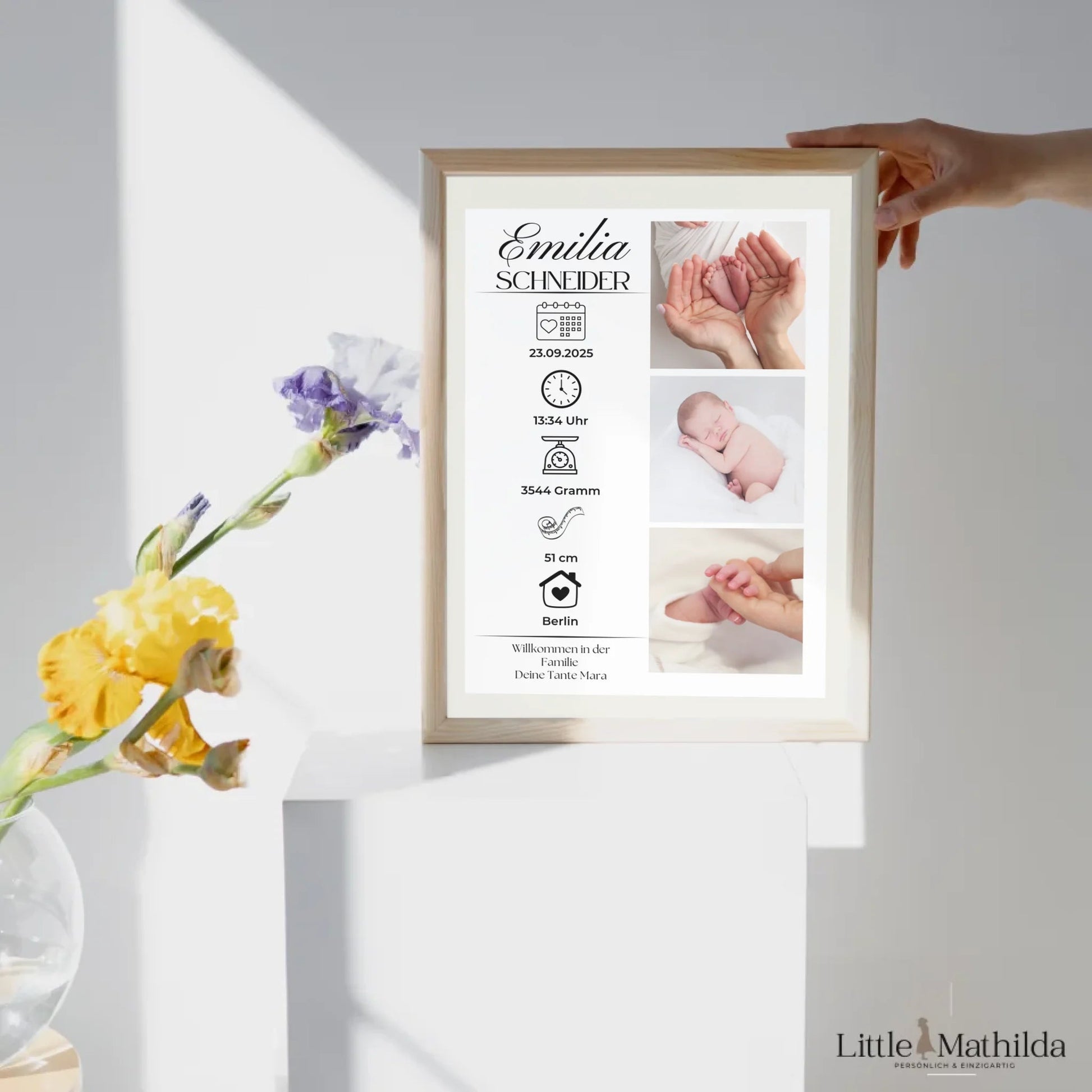 Personalisiertes Geburtsposter mit Fotos Personalisiertes Geburtsposter mit Fotos– inkl. Namen & Geburtsdaten Little Mathilda Little Mathilda Poster