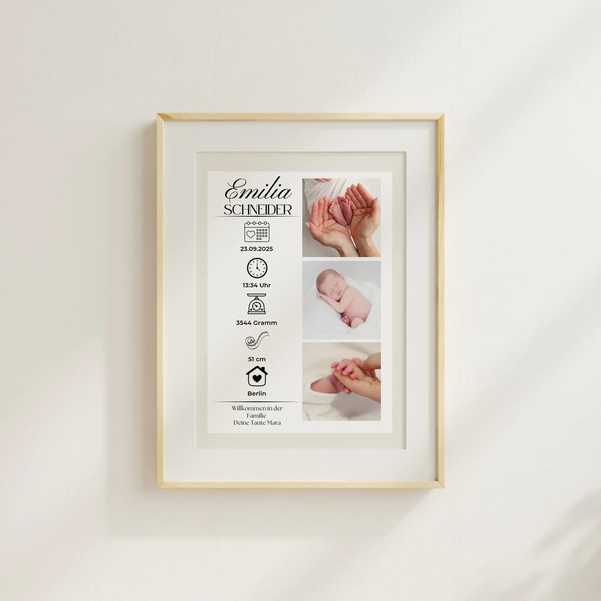 Personalisiertes Geburtsposter mit Fotos Personalisiertes Geburtsposter mit Fotos– inkl. Namen & Geburtsdaten Little Mathilda Little Mathilda Poster