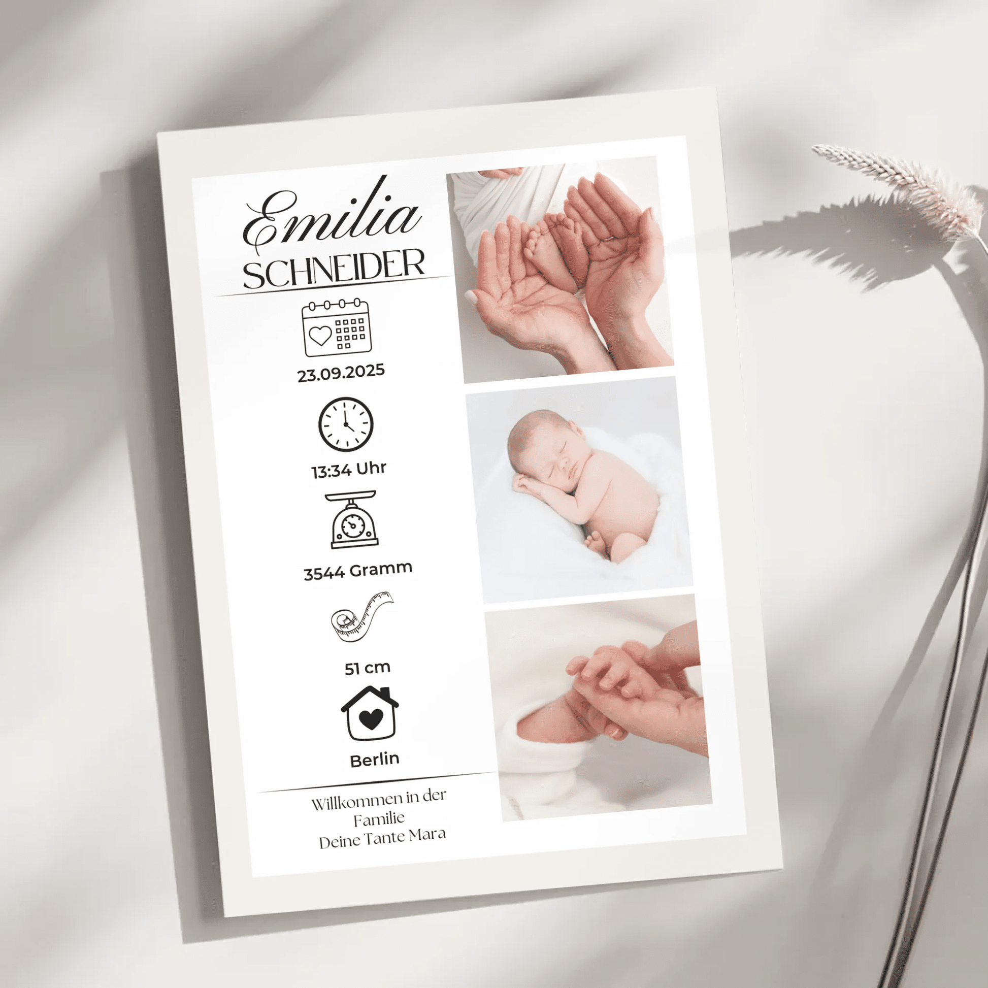 Personalisiertes Geburtsposter mit Fotos Personalisiertes Geburtsposter mit Fotos– inkl. Namen & Geburtsdaten Little Mathilda Little Mathilda Poster