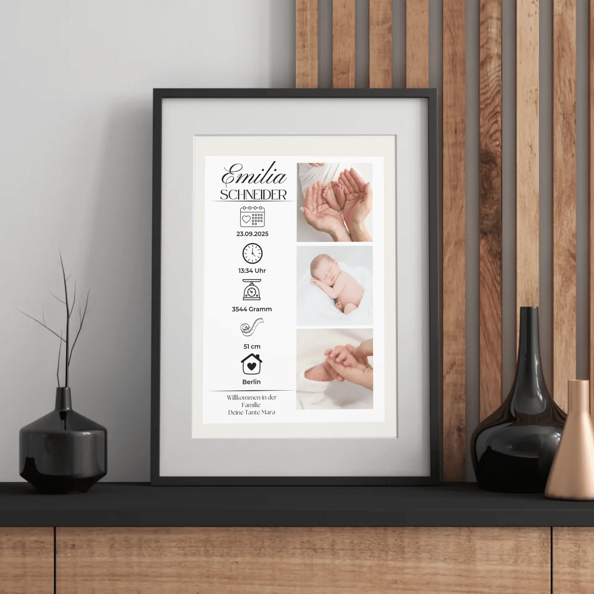 Personalisiertes Geburtsposter mit Fotos Personalisiertes Geburtsposter mit Fotos– inkl. Namen & Geburtsdaten Little Mathilda Little Mathilda Poster