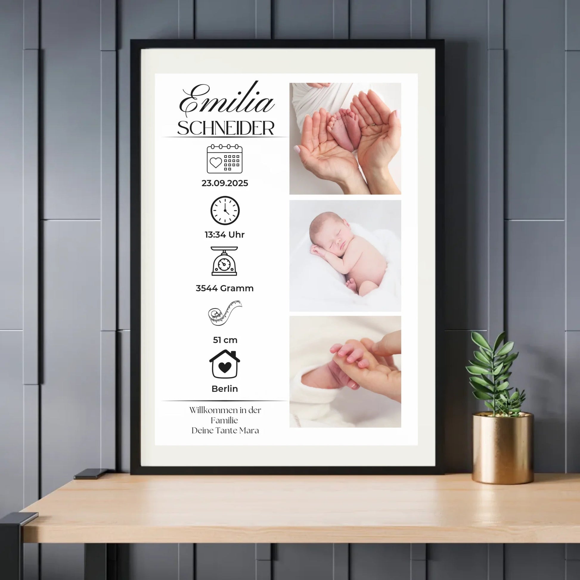 Personalisiertes Geburtsposter mit Fotos Personalisiertes Geburtsposter mit Fotos– inkl. Namen & Geburtsdaten Little Mathilda Little Mathilda Poster