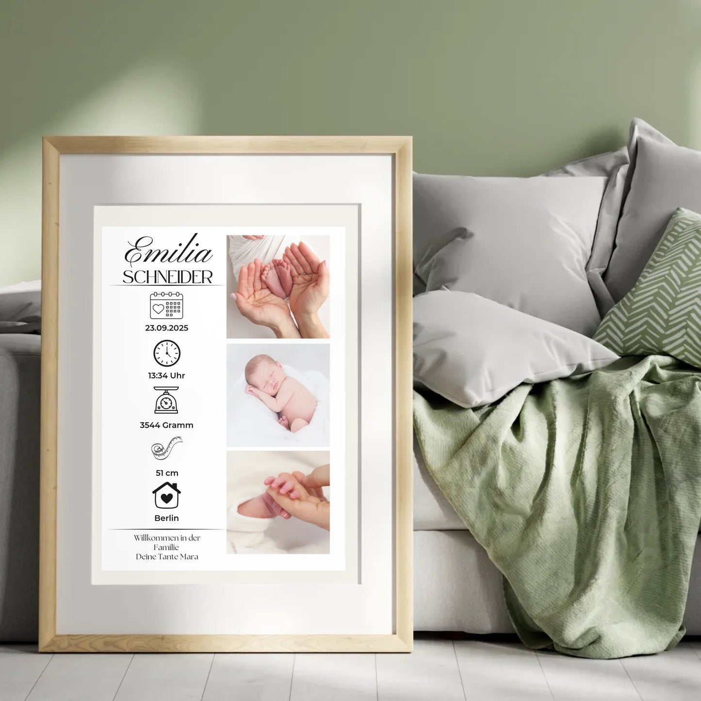 Personalisiertes Geburtsposter mit Fotos Personalisiertes Geburtsposter mit Fotos– inkl. Namen & Geburtsdaten Little Mathilda Little Mathilda Poster