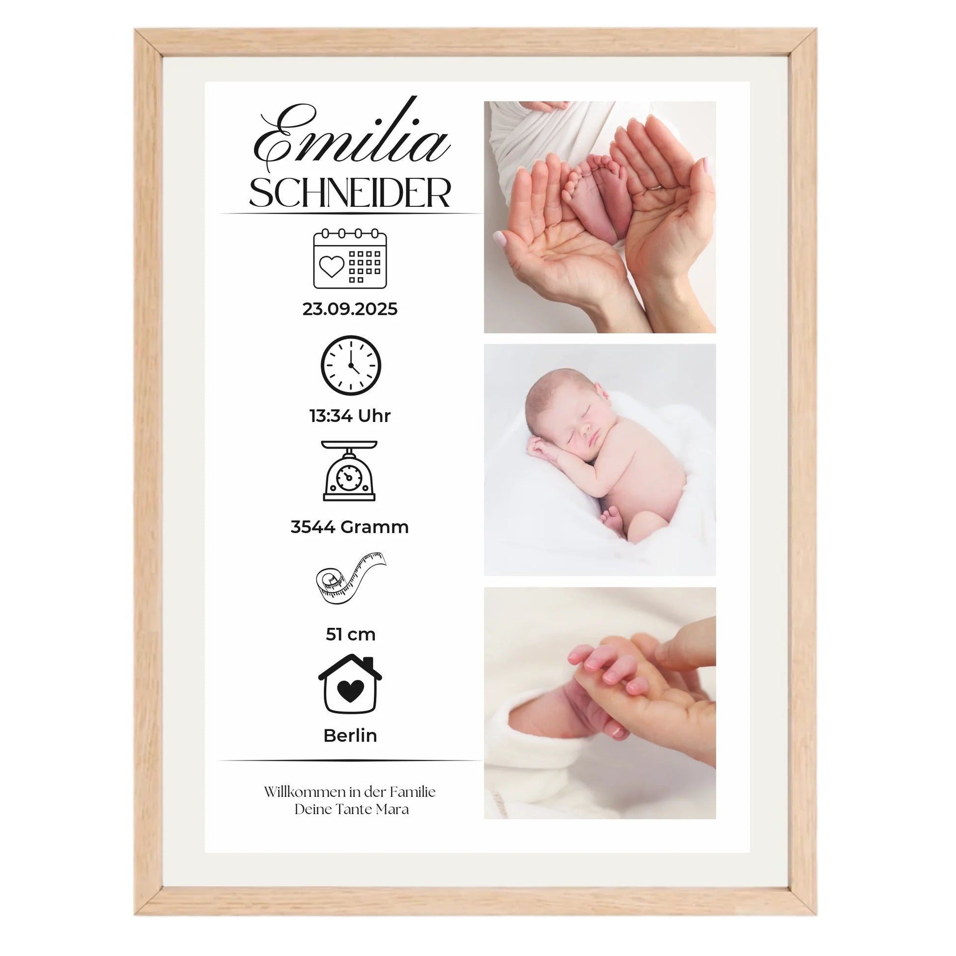 Personalisiertes Geburtsposter mit Fotos Personalisiertes Geburtsposter mit Fotos– inkl. Namen & Geburtsdaten Little Mathilda Little Mathilda Poster