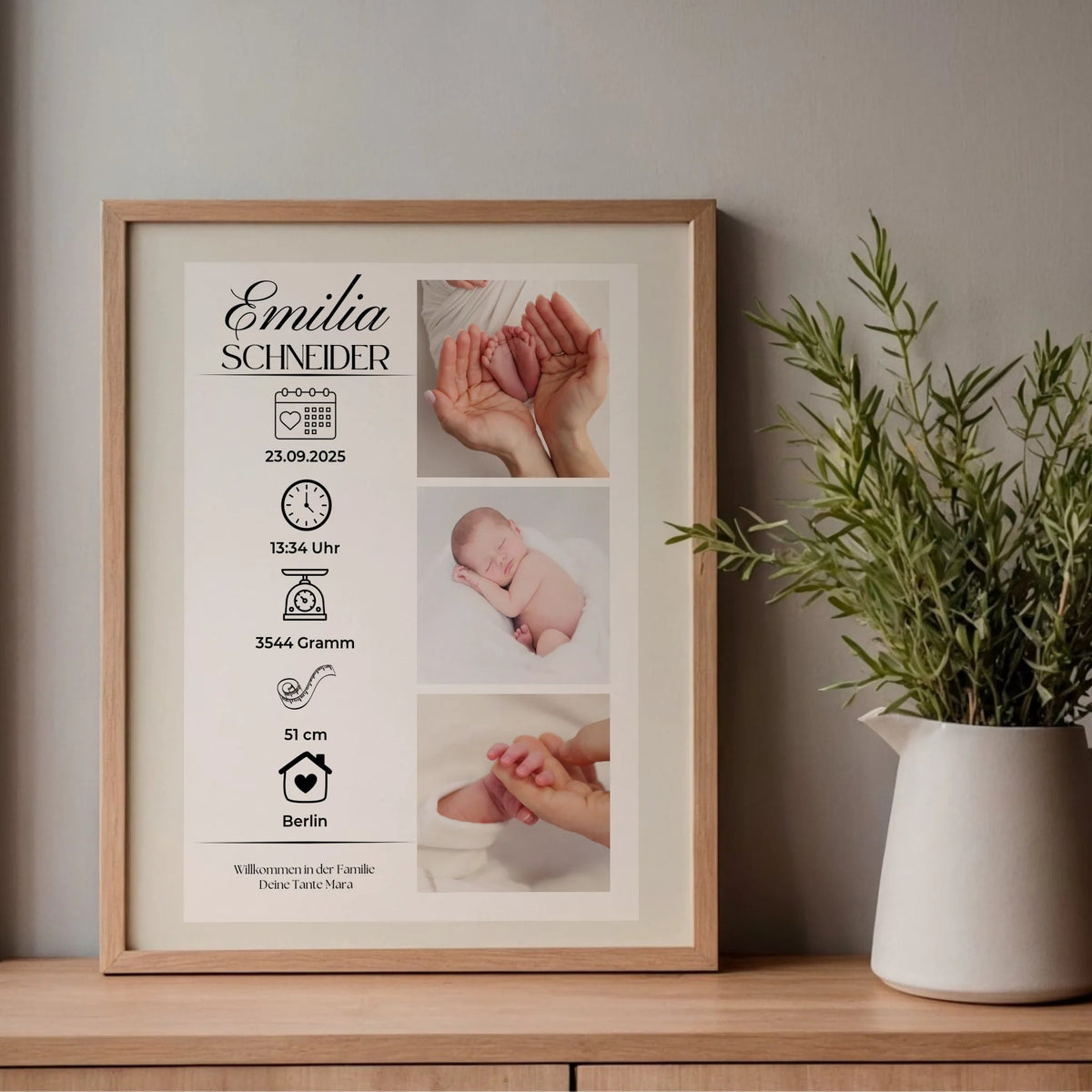 Personalisiertes Geburtsposter mit Fotos Personalisiertes Geburtsposter mit Fotos– inkl. Namen & Geburtsdaten Little Mathilda Little Mathilda Poster
