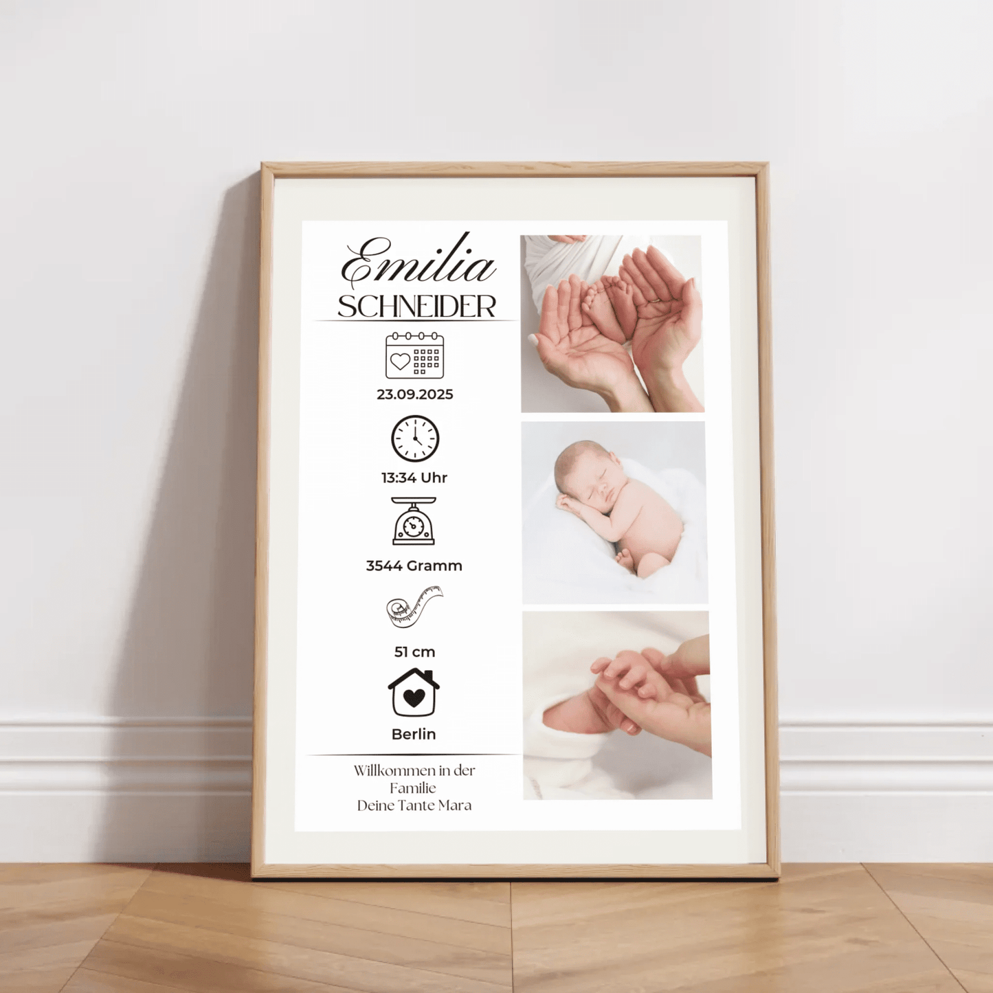 Personalisiertes Geburtsposter mit Fotos Personalisiertes Geburtsposter mit Fotos– inkl. Namen & Geburtsdaten Little Mathilda Little Mathilda Poster