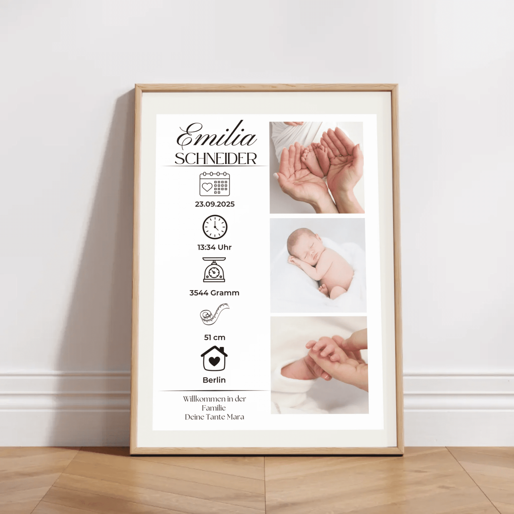 Personalisiertes Geburtsposter mit Fotos Personalisiertes Geburtsposter mit Fotos– inkl. Namen & Geburtsdaten Little Mathilda Little Mathilda Poster