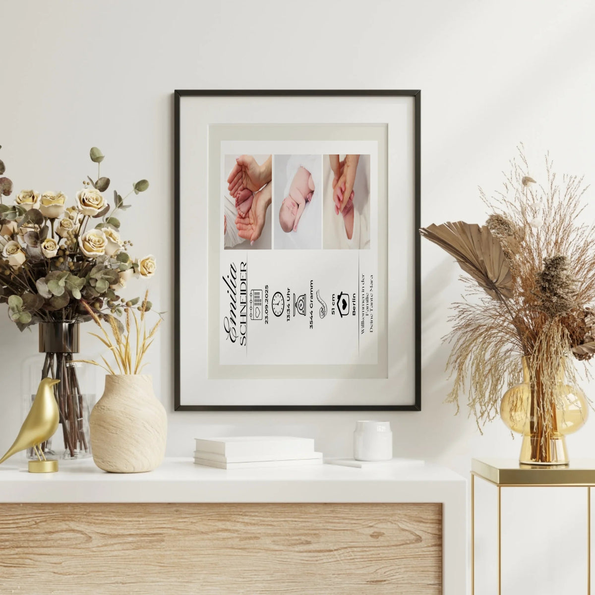 Personalisiertes Geburtsposter mit Fotos Personalisiertes Geburtsposter mit Fotos– inkl. Namen & Geburtsdaten Little Mathilda Little Mathilda Poster