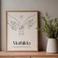 Personalisiertes Geburtsposter mit Namen & Geburtsdaten – optional mit originalem Geburtsband Little Mathilda Little Mathilda Poster